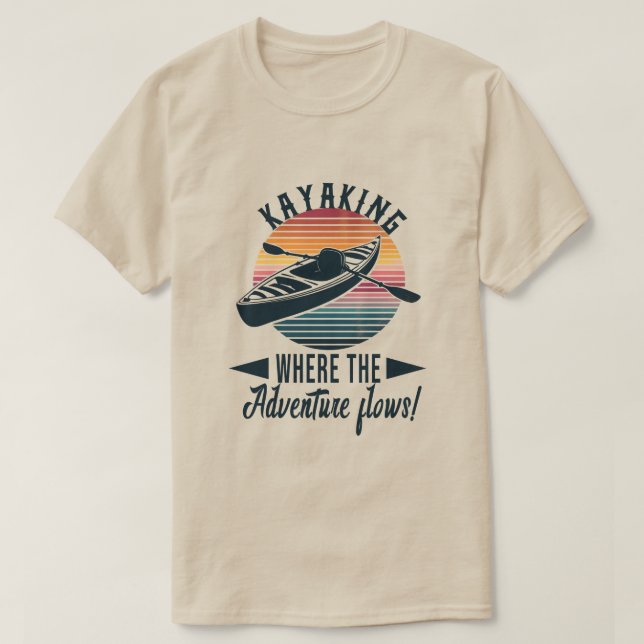 Camiseta Kayaking Onde a aventura flui! (Frente do Design)