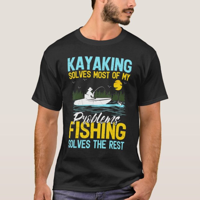 Camiseta Kayaking Resolve A Maioria Dos Meus Problemas Pesc (Frente)