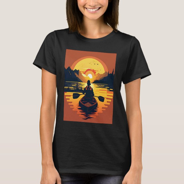 Camiseta Kayaking River Camper River Boating In Sunset (Frente)