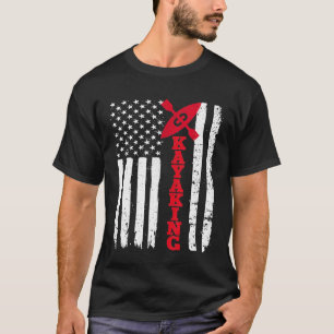 Camiseta Kayaking Shirt USA American Flag Sport Team Kayak