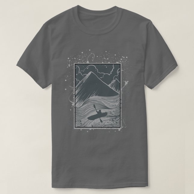 Camiseta Kayaking Whitewater Kayaking Kayak (Frente do Design)