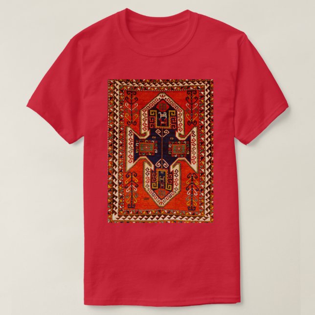 Camiseta Kazak Antique Persian Rug Impressão (Frente do Design)