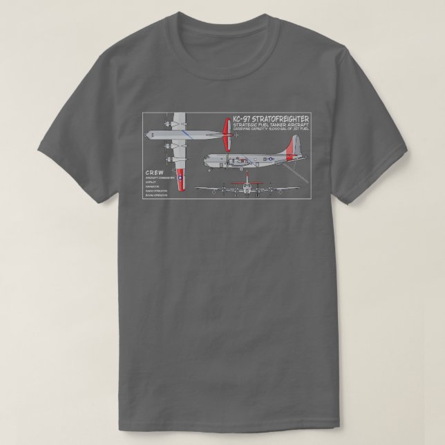 Camiseta KC97 Stratofreighter American Tanker Aircraft Diag (Frente do Design)