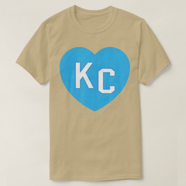 Camiseta KC Blue Heart Kc Kansas City 2 - Letra KC Love Blu (Frente do Design)