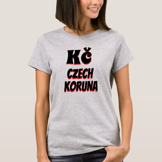 Camiseta Kč cinza da coroa checa (Frente)