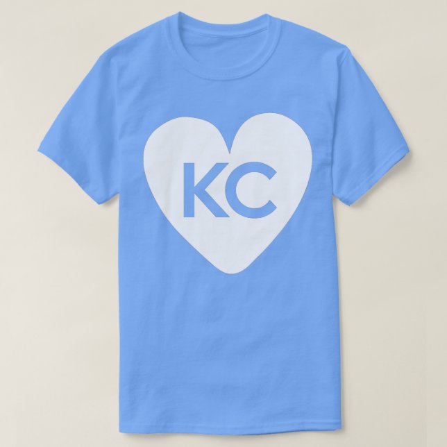 Camiseta KC Heart Love Kansas City Adultos Mulheres e Crian (Frente do Design)