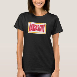 Camiseta Kc Red Kansas City RedYellow Retro Diversão Stripe