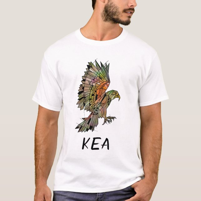 Camiseta Kea Nova Zelândia Bird Geométrico (Frente)