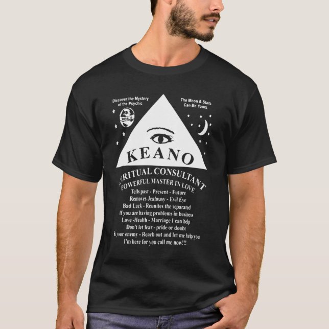 Camiseta Keano, Spiritual Consultant (Frente)