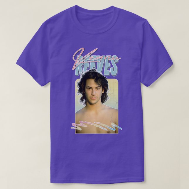 Camiseta Keanu Reeves Retro 90s Trabalho de arte de ventila (Frente do Design)
