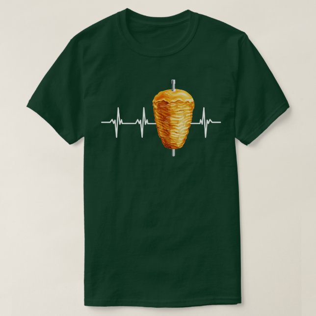 Camiseta Kebab Comida Turca Batimento cardíaco Pulso (Frente do Design)