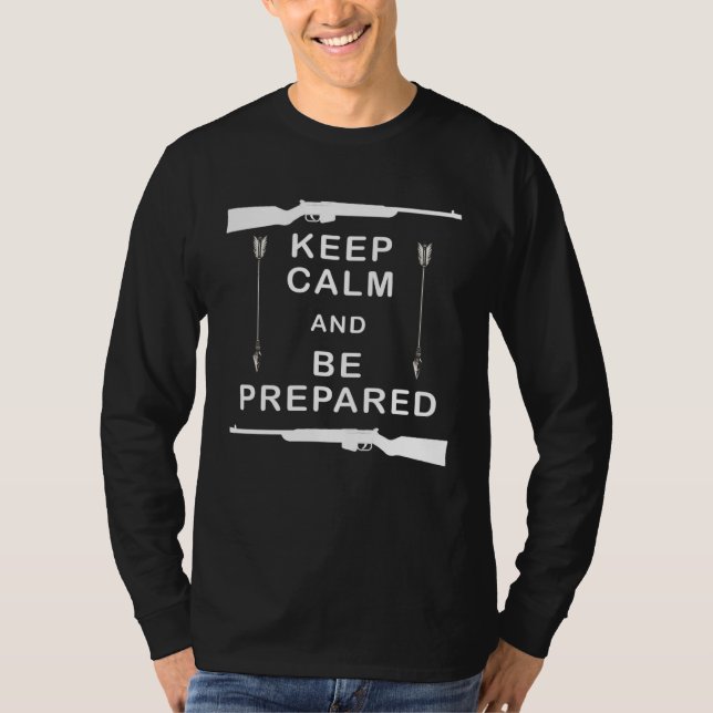 Camiseta Keep Calm And Be Prepared   Prepper Guns (Frente)