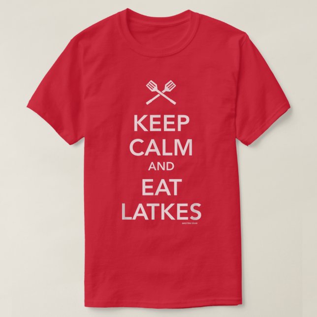 Camiseta Keep Calm and Eat Latkes T-Shirt (Frente do Design)