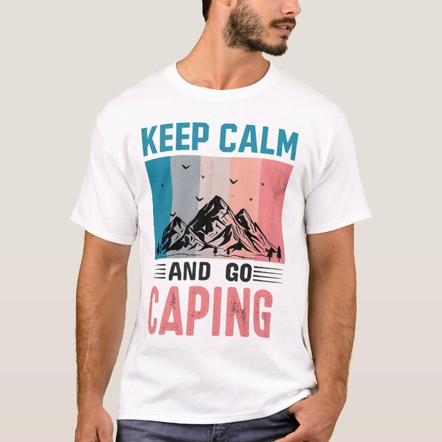 Camiseta Keep Calm and Go Camping Retro Tee (Frente)