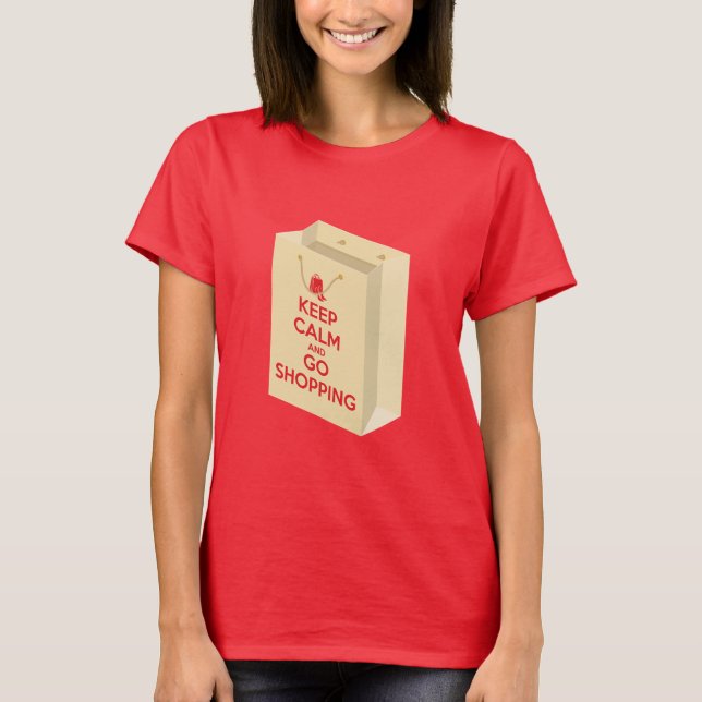 Camiseta Keep Calm and Go Shopping (bag1) (Frente)