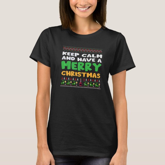 Camiseta Keep Calm and Have a Merry Christmas Santa PJ Cost (Frente)