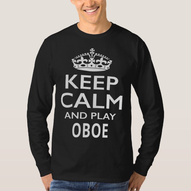 Camiseta Keep Calm and Play Oboe  Musical Instrument (Frente)