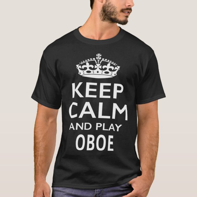 Camiseta Keep Calm and Play Oboe  Musical Instrument (Frente)