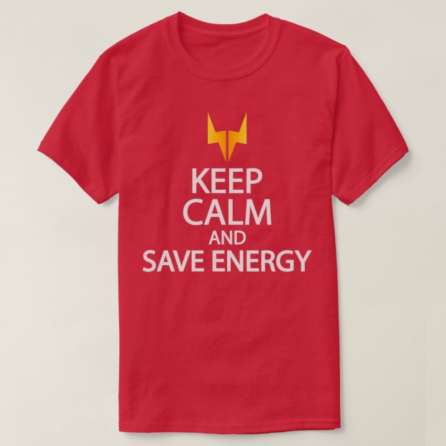 Camiseta keep calm and save energy (Frente do Design)