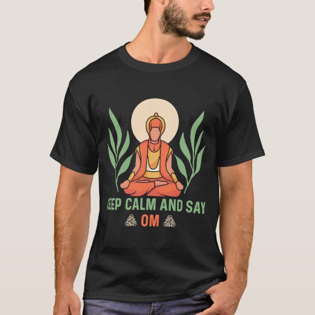 Camiseta Keep Calm and Say OM Yoga  1 (Frente)