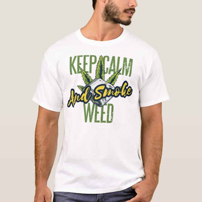 CAMISETA KEEP CALM AND SMOKE WEED (Frente)