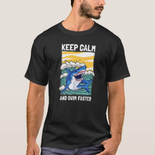 Camiseta Keep Calm And Swim Faster Shark Sharkasm