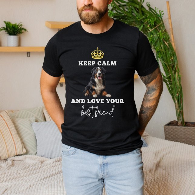 Camiseta Keep Calm Bernese Tee, Bernese Mountain Dog TShirt (Criador carregado)