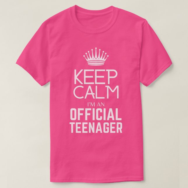 Camiseta Keep Calm Birthday Official nager 13th Funny Girl  (Frente do Design)