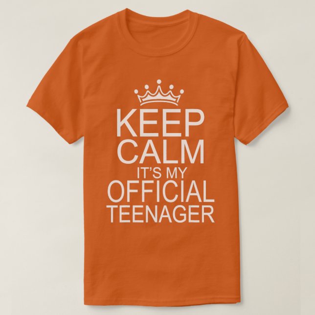 Camiseta Keep Calm Birthday Official nager 13th Funny Girl  (Frente do Design)
