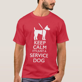 Camiseta Keep Calm Its Just A Service Dog Men Women Girls f