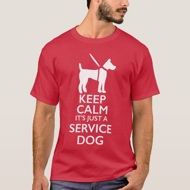Camiseta Keep Calm Its Just A Service Dog Men Women Girls f (Frente)