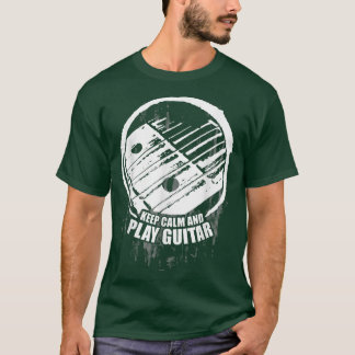 Camiseta Keep Calm Play Guitar Ukulele Plectron Musician Re