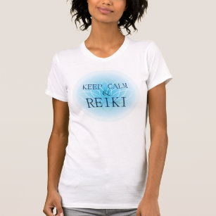Camiseta "Keep Calm & Reiki" com Lotus Flower T Shirt