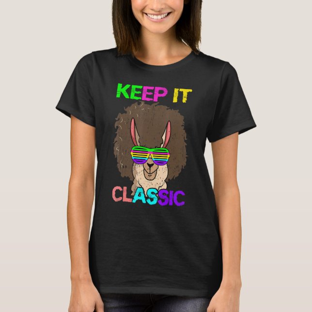 Camiseta Keep It Classic  Alpaca 80's 90's Llama (Frente)