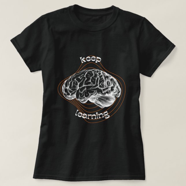Camiseta Keep Learning Bold Black T-Shirt (Frente do Design)