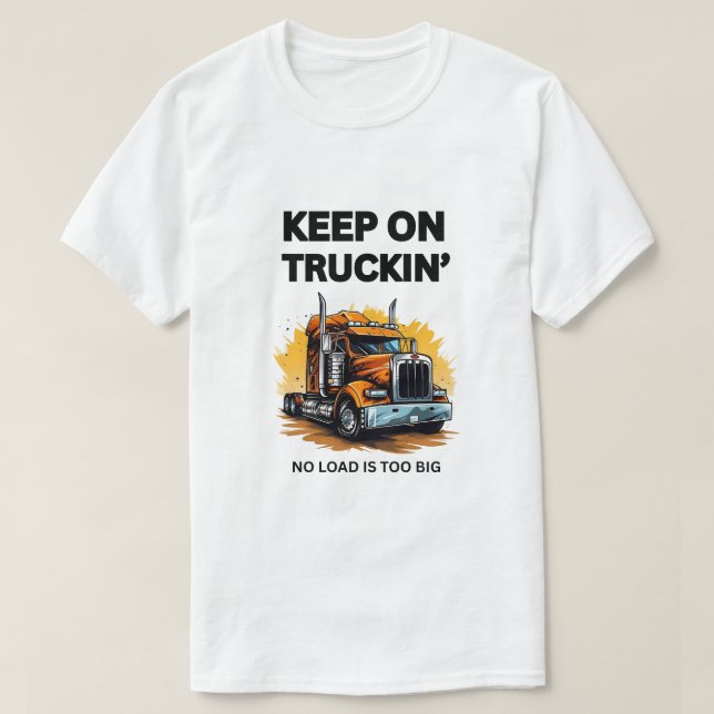 CAMISETA KEEP ON TRUCKIN' MEN'S WHITE BASIC STYLE T-SHIRT (Frente do Design)