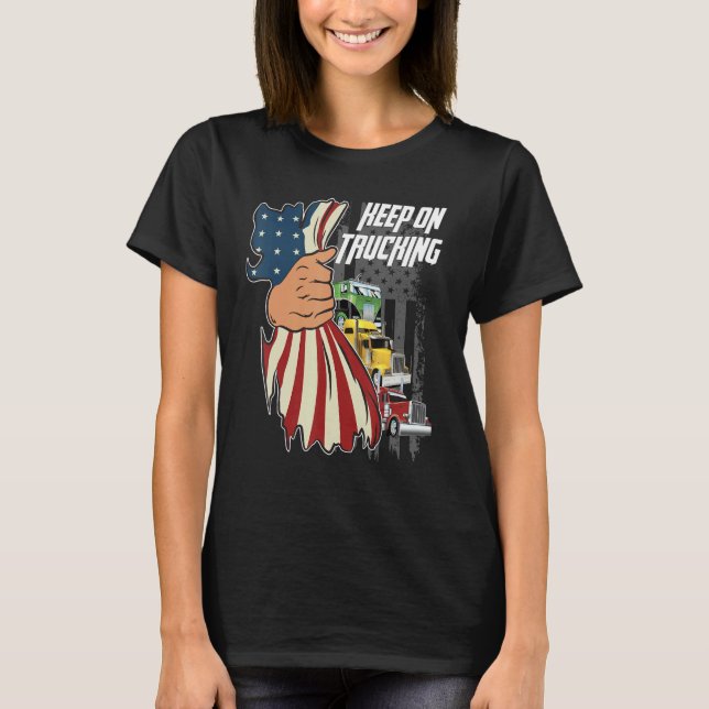 Camiseta Keep On Trucking Flag Us (Frente)