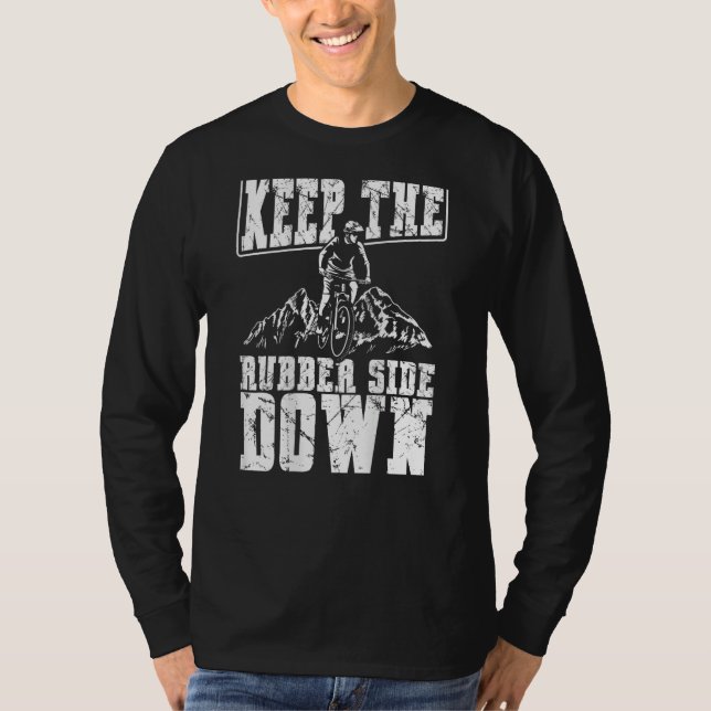 Camiseta Keep The Rubber Side Down Backprint Mtb (Frente)