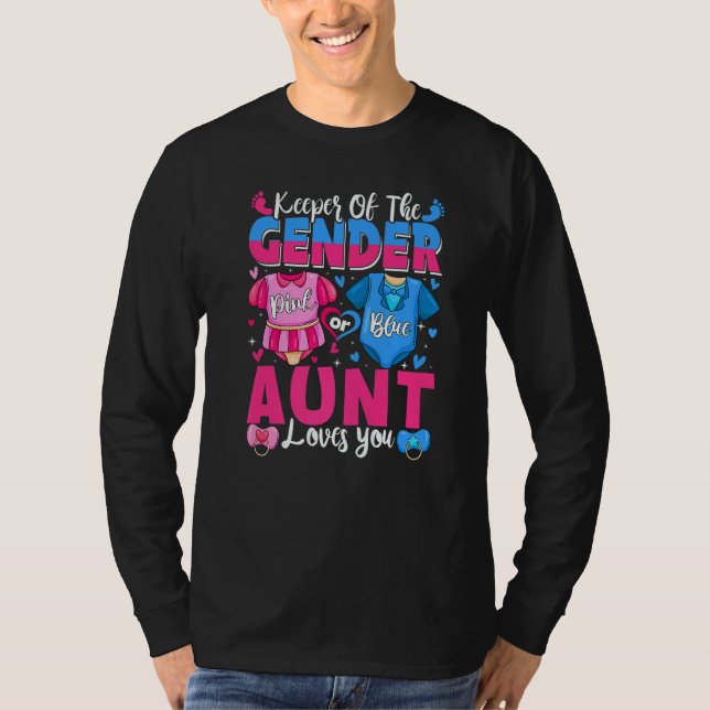 Camiseta Keeper Of Gender Aunt Loves You Pink Or Blue Baby  (Frente)