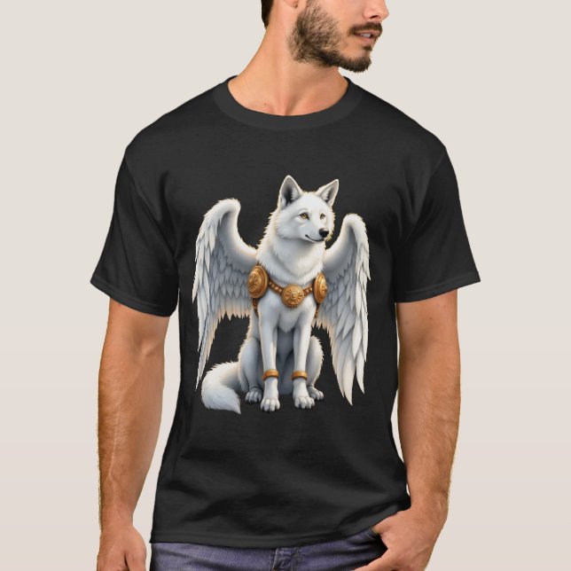 Camiseta Keeper of the Dawn – The White Winged Wolf.  (Frente)