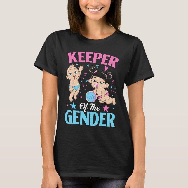 Camiseta Keeper of the Gender Baby Party Gender Reveal Anno (Frente)