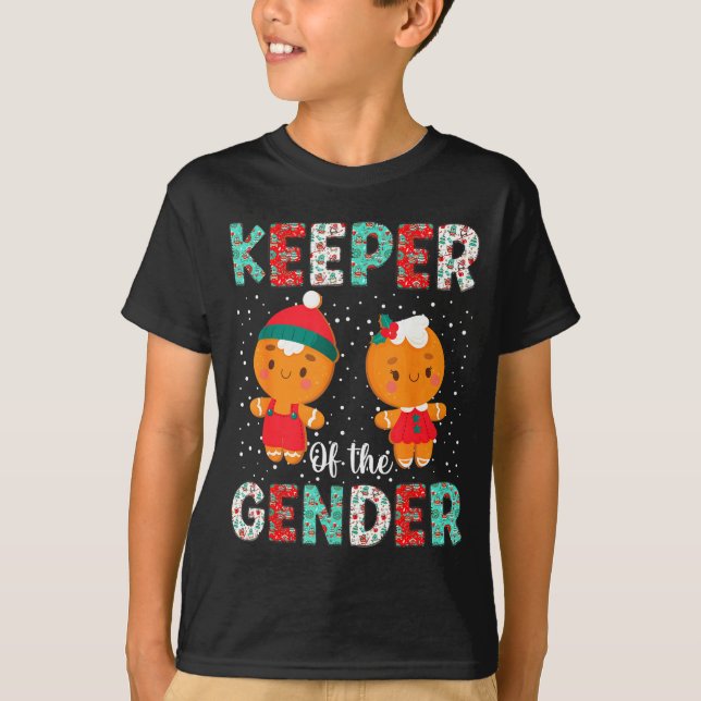 Camiseta Keeper Of The Gender Funny Christmas Shirt Gingerb (Frente)