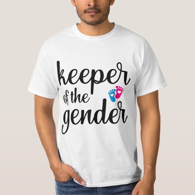 Camiseta keeper of the gender - Gender Reveal Party Idea  (Frente)