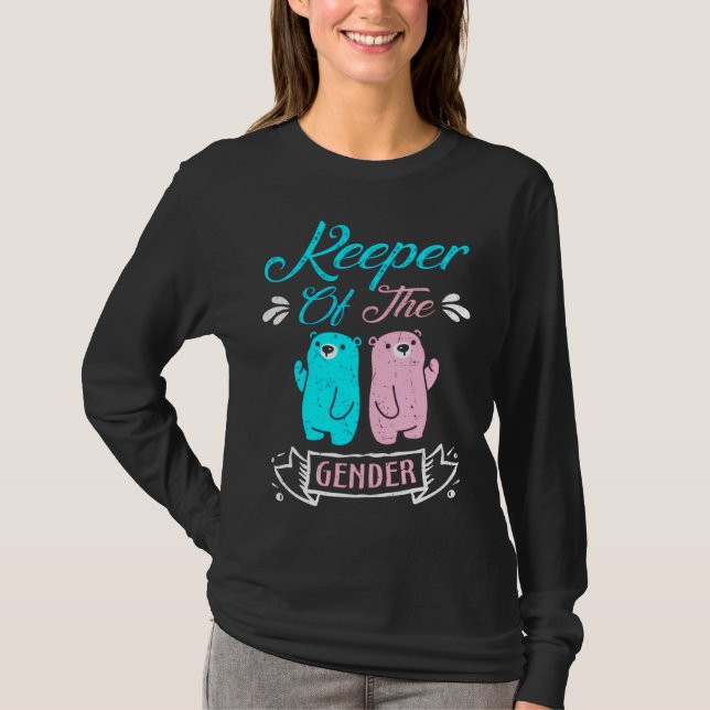 Camiseta Keeper of the Gender Pink and Blue Teddy Bear (Frente)