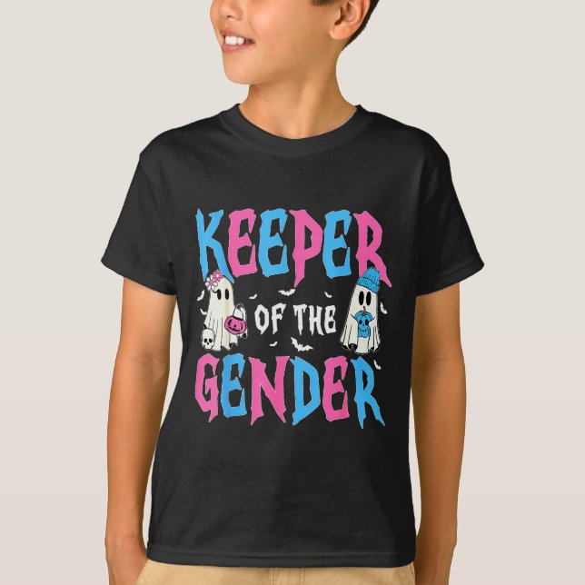 Camiseta Keeper Of The Gender Pumpkin Halloween Baby Gender (Frente)