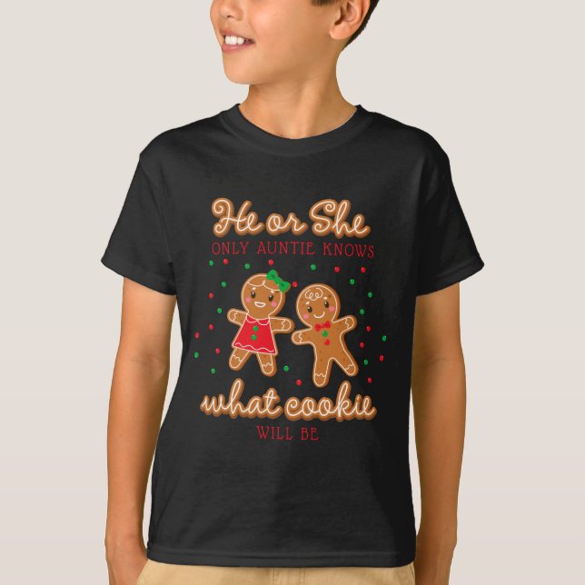 Camiseta Keeper Of The Gender Reveal Gingerbread Auntie  (Frente)