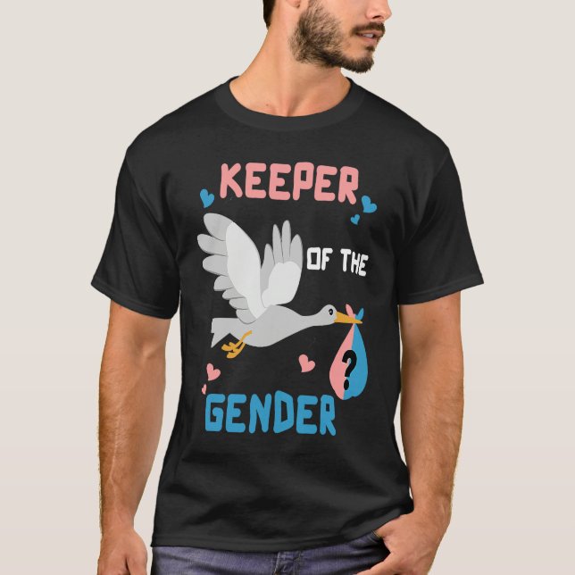 Camiseta Keeper of the Gender Reveal Party Baby Shower Boy  (Frente)