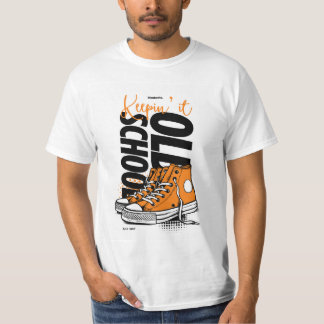Camiseta Keepin’ It Old School – Laranja Retrô