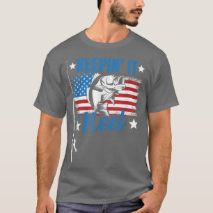 Camiseta Keepin It Reel American Flag Fishing 4th Of July F