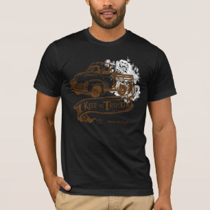Camiseta Keeptruckin'- withflowers-marrom